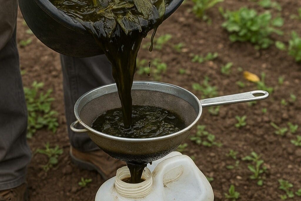 último paso para preparar purín de plantas