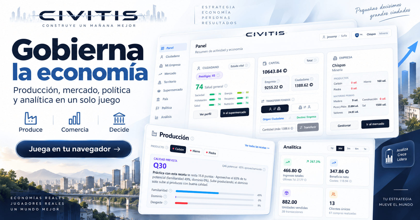 Civitis — simulador político-económico multijugador gratis en español
